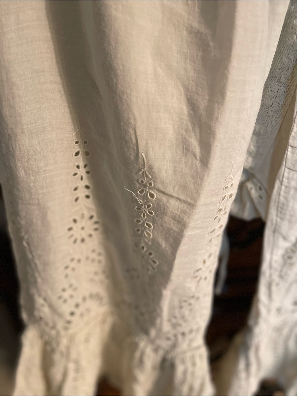 Magnolia Pearl White Eyelet Capris with Ruffle Hem - Picture 2 of 5